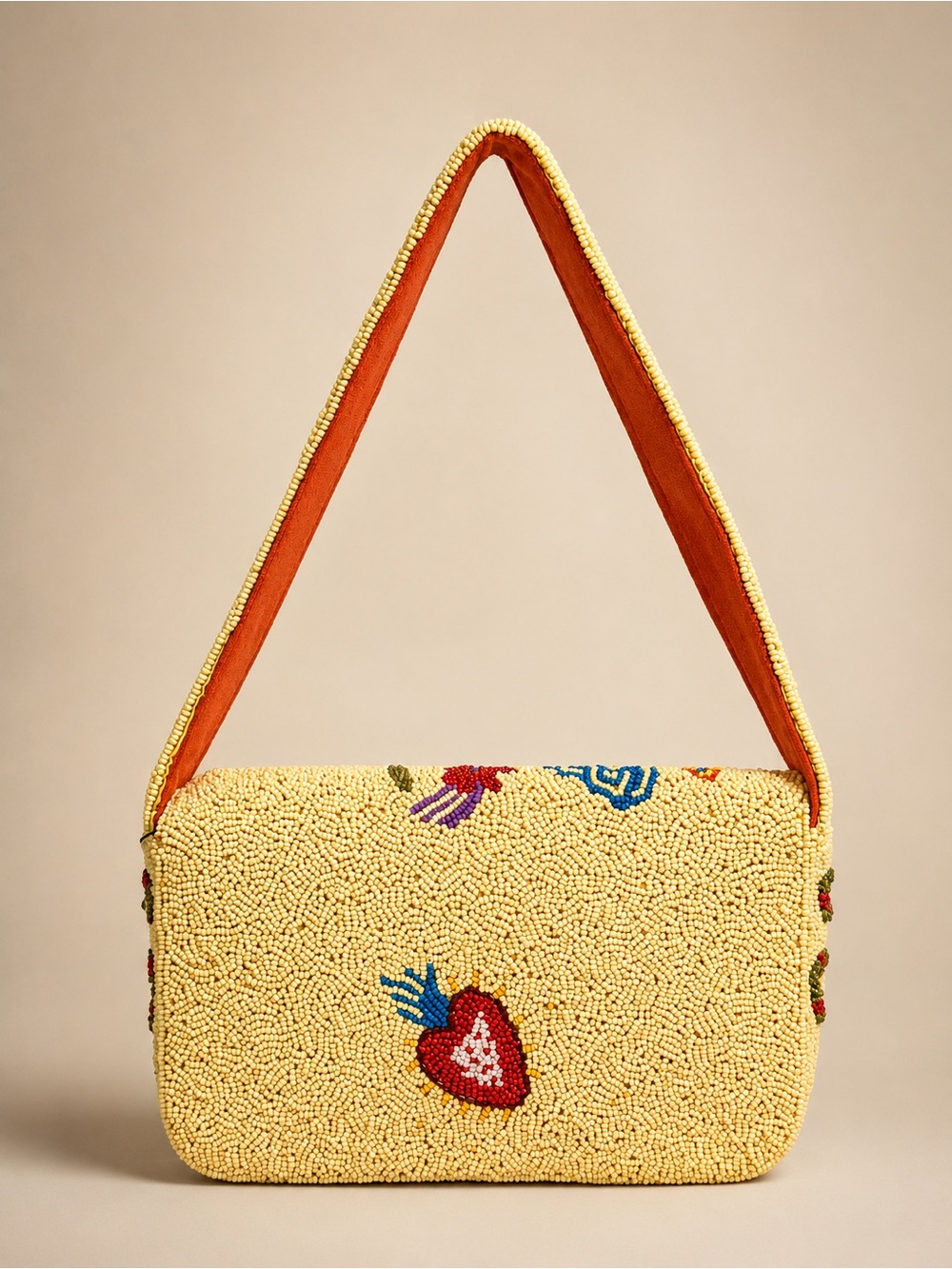 Mexican folk Art Beaded Shoulder Bag - Picture 2 of 4
